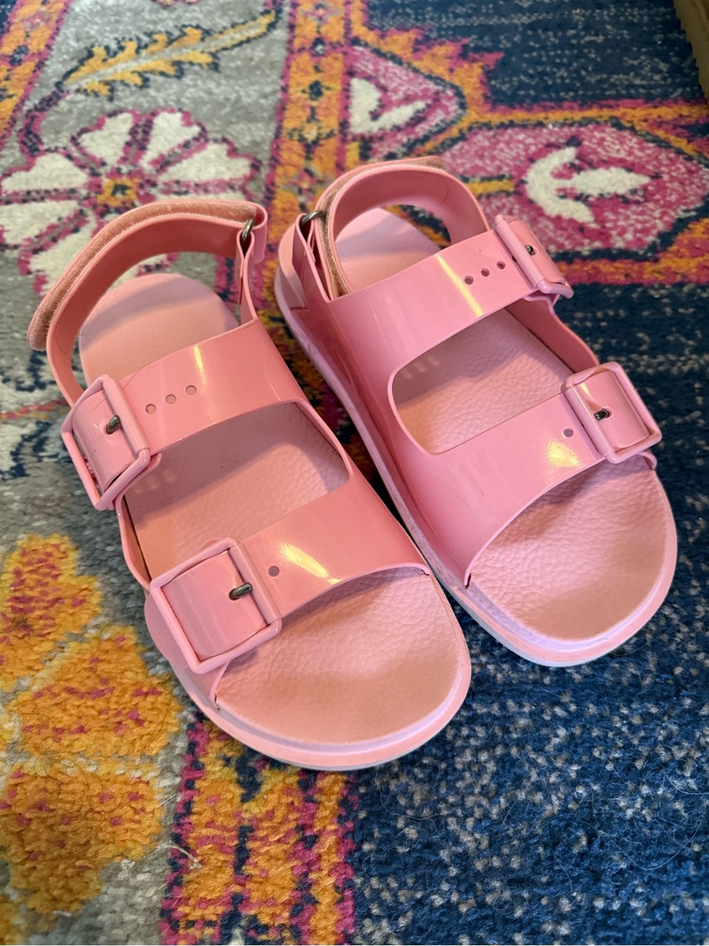 Gucci Pink Patent Buckle Sandals